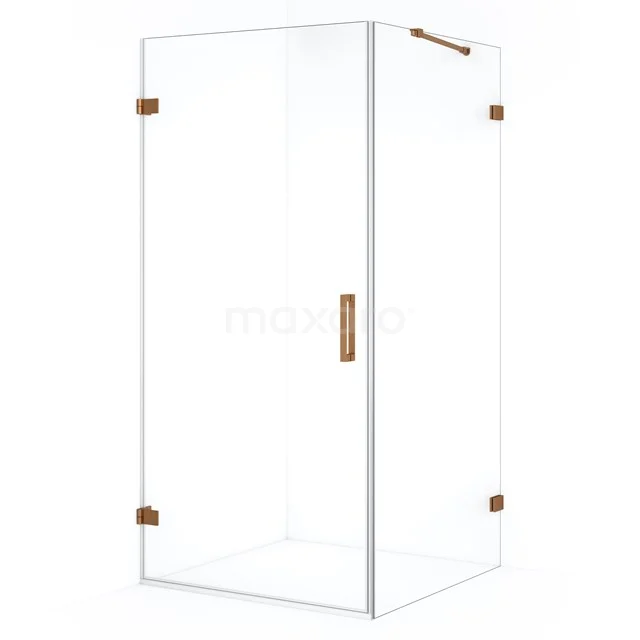 Diamond Shower enclosure | 90x90 cm Copper Clear glass Pivot door Square CDA210909220KP