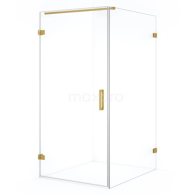 Diamond Douchecabine | 110x100 cm Goud Helder glas Draaideur Rechthoek CDA211011120GG