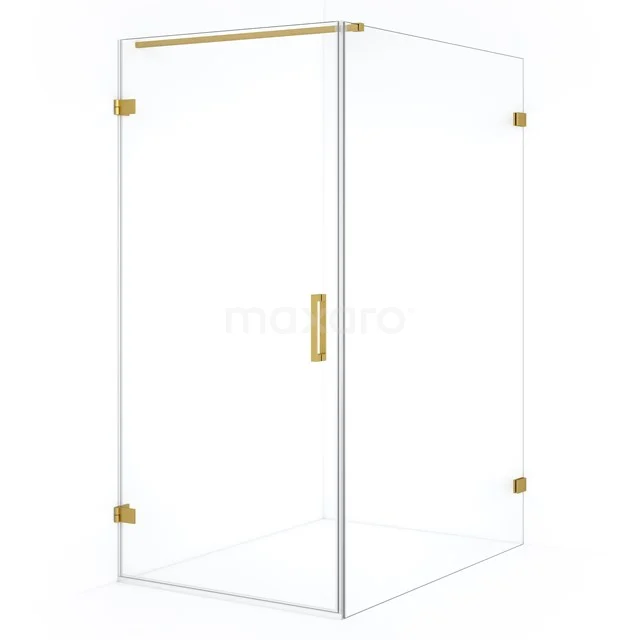 Diamond Douchecabine | 130x90 cm Goud Helder glas Draaideur Rechthoek CDA210913120GG