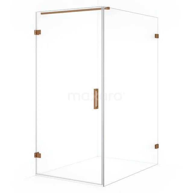 Diamond Douchecabine | 130x90 cm Koper Helder glas Draaideur Rechthoek CDA210913120KP