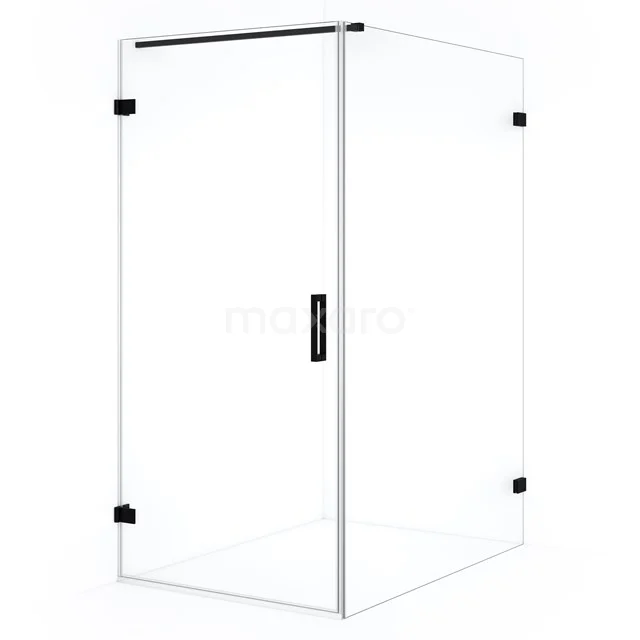 Diamond Shower enclosure | 140x90 cm Matte black Clear glass Pivot door Rectangle CDA210914120MB