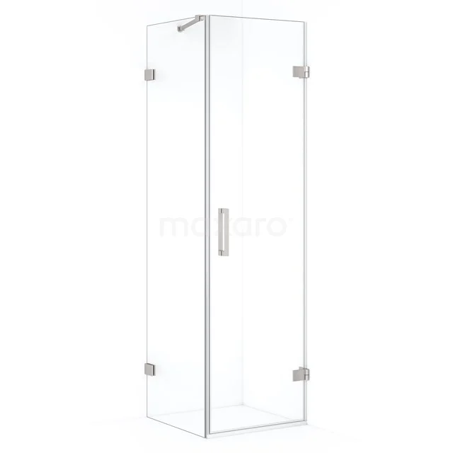 Glas Duschkabine mit Eckeinstieg, rechteckiges Design, klares Sicherheitsglas, Edelstahl Beschläge, perfekt für modernes Badezimmer.