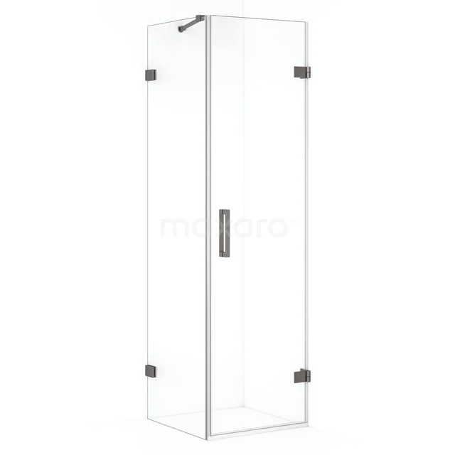 Diamond Shower enclosure | 60x50 cm Black metal Clear glass Pivot door Rectangle CDA220605220ZM