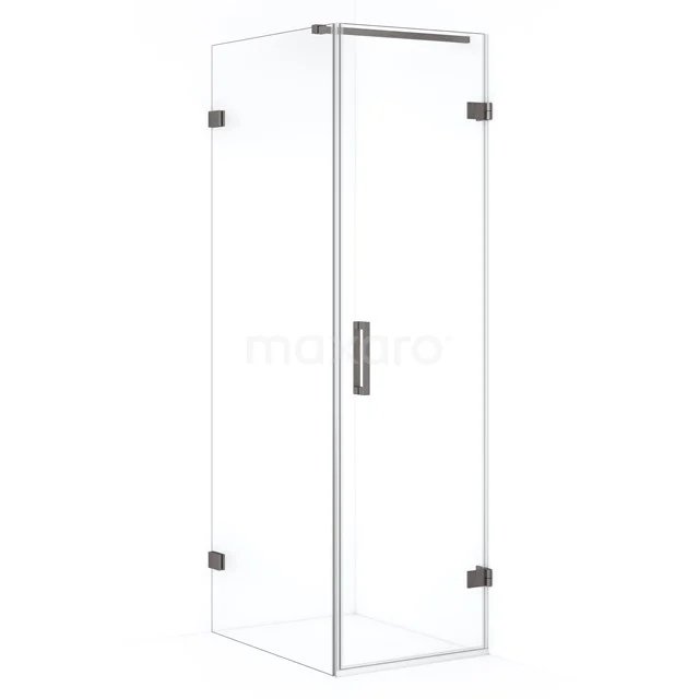 Diamond Shower enclosure | 80x60 cm Black metal Clear glass Pivot door Rectangle CDA220608120ZM