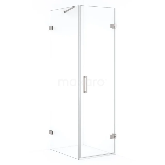 Glas Duschkabine mit Eckeinstieg, klarem Sicherheitsglas und minimalistischem Design, perfekt für moderne Bäder.