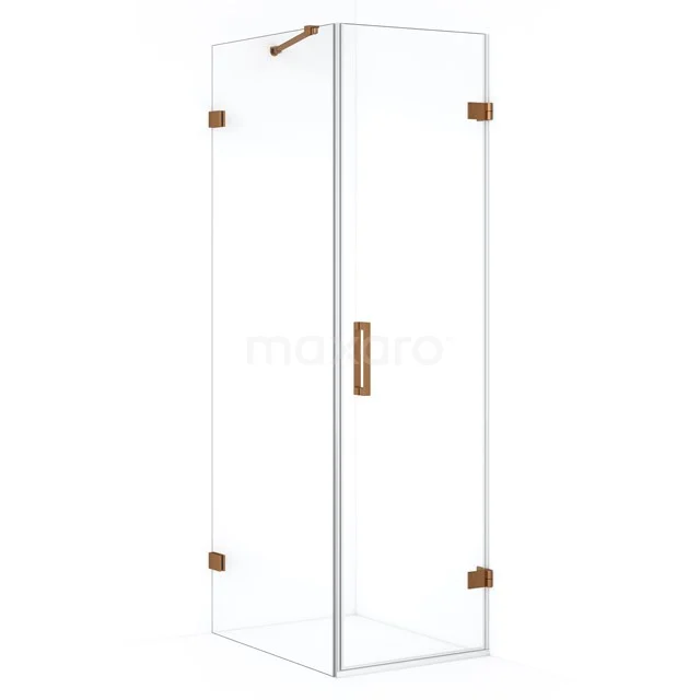 Diamond Shower enclosure | 80x60 cm Copper Clear glass Pivot door Rectangle CDA220608220KP