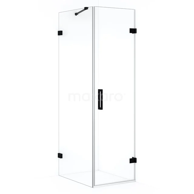 Diamond Shower enclosure | 80x60 cm Matte black Clear glass Pivot door Rectangle CDA220608220MB