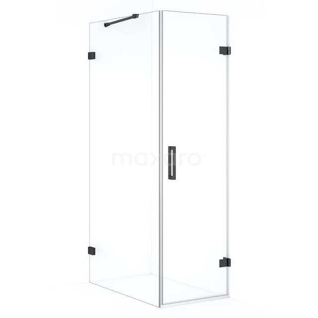 Diamond Shower enclosure | 100x60 cm Black chrome Clear glass Pivot door Rectangle CDA220610220BC