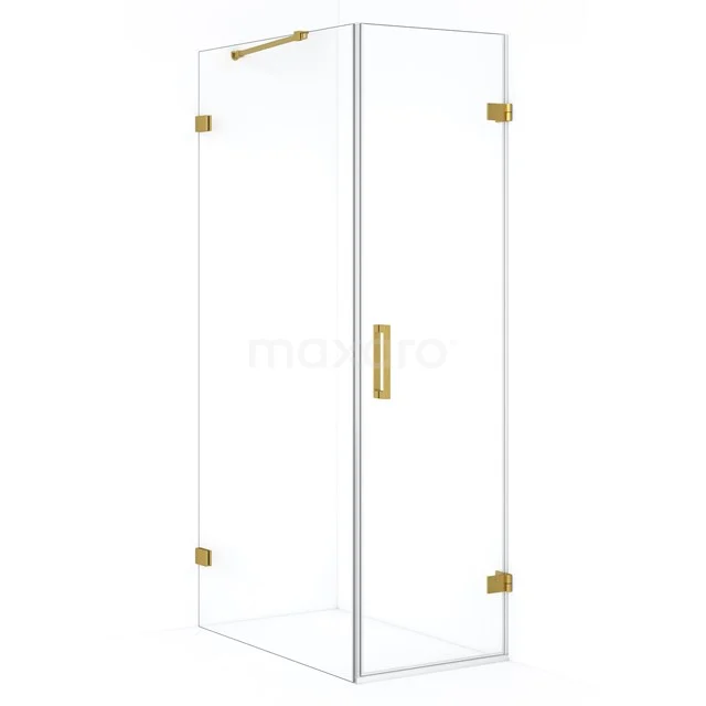 Diamond Douchecabine | 100x60 cm Goud Helder glas Draaideur Rechthoek CDA220610220GG