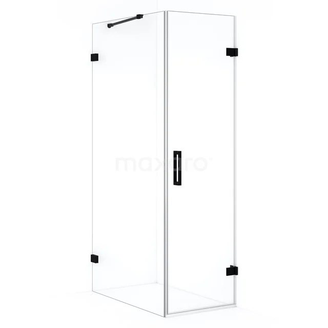 Diamond Shower enclosure | 90x60 cm Matte black Clear glass Pivot door Rectangle CDA220609220MB