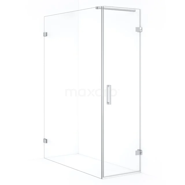 Diamond Shower enclosure | 140x60 cm Chrome Clear glass Pivot door Rectangle CDA220614120C