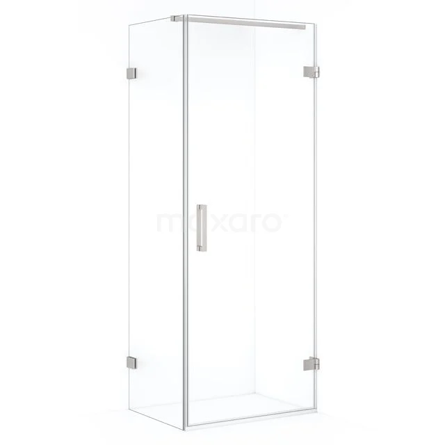 Rectangular shower enclosure made of clear glass with silver profile, sleek design, ideal for modern bathrooms.