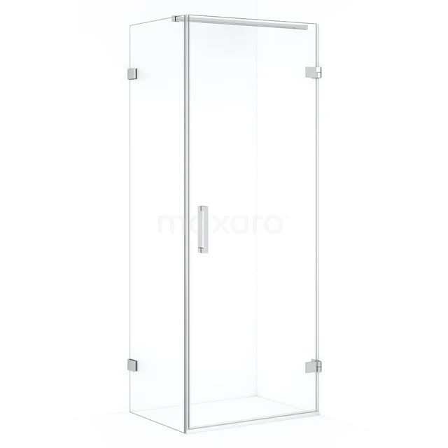 Klares Glas Duschkabine mit Chromakzenten und Drehtür, ideal als stilvolle Ergänzung zum modernen Badezimmer.