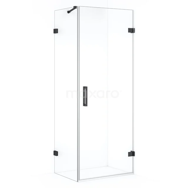 Diamond Shower enclosure | 70x50 cm Black chrome Clear glass Pivot door Rectangle CDA220705220BC