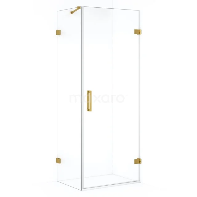 Diamond Shower enclosure | 80x50 cm Gold Clear glass Pivot door Rectangle CDA220805220GG
