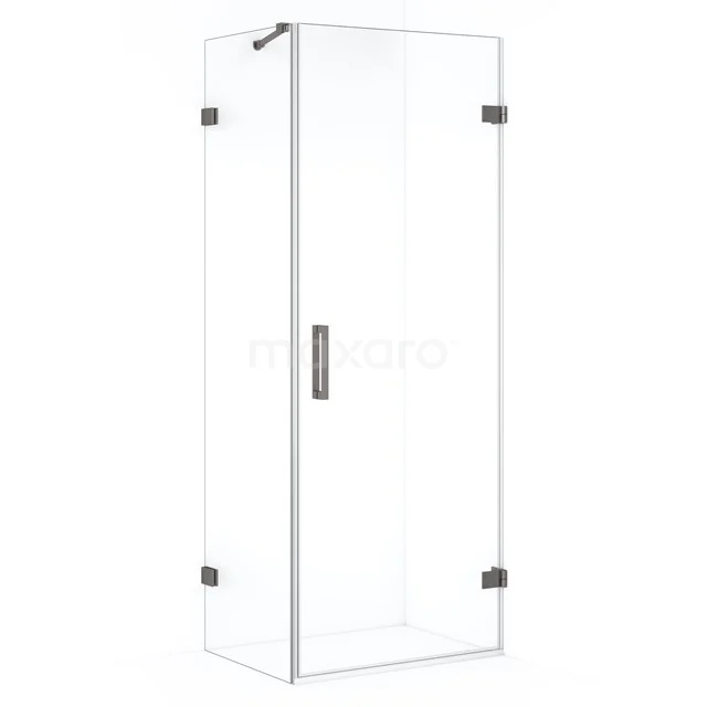 Diamond Douchecabine | 80x50 cm Zwart metaal Helder glas Draaideur Rechthoek CDA220805220ZM