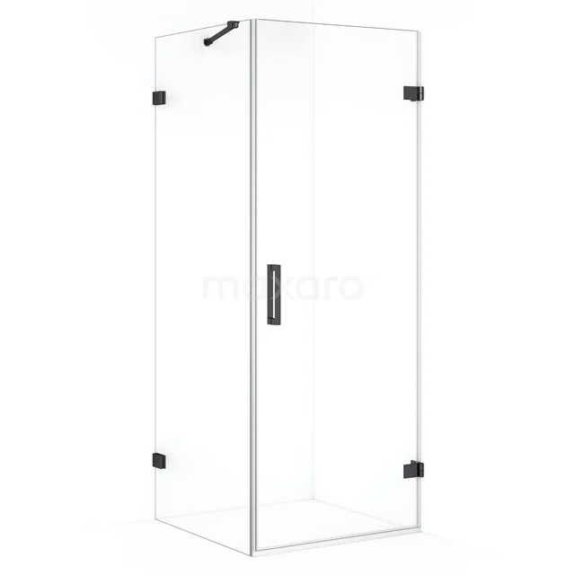 Diamond Douchecabine | 80x70 cm Zwart chroom Helder glas Draaideur Rechthoek CDA220708220BC