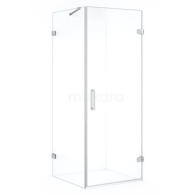 Diamond Shower enclosure | 80x80 cm Chrome Clear glass Pivot door Square CDA220808220C
