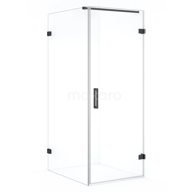 Diamond Shower enclosure | 90x70 cm Black chrome Clear glass Pivot door Rectangle CDA220709120BC