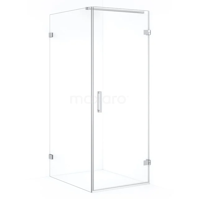 Diamond Douchecabine | 100x80 cm Chroom Helder glas Draaideur Rechthoek CDA220810120C