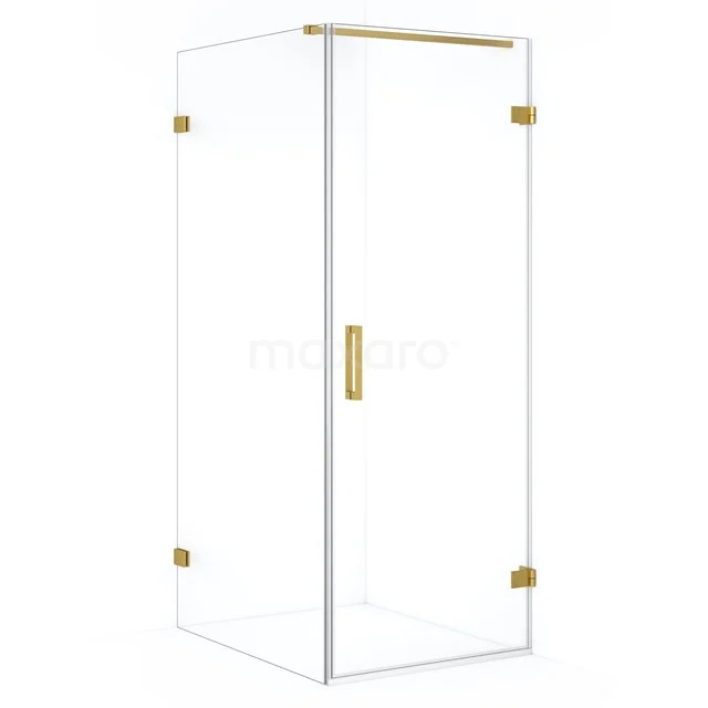 Diamond Douchecabine | 100x70 cm Goud Helder glas Draaideur Rechthoek CDA220710120GG