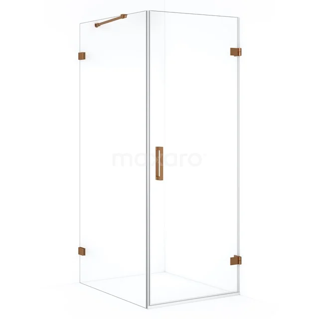Diamond Shower enclosure | 100x70 cm Copper Clear glass Pivot door Rectangle CDA220710220KP