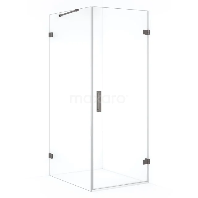 Diamond Shower enclosure | 100x70 cm Black metal Clear glass Pivot door Rectangle CDA220710220ZM