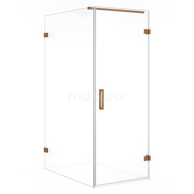 Diamond Shower enclosure | 110x70 cm Copper Clear glass Pivot door Rectangle CDA220711120KP