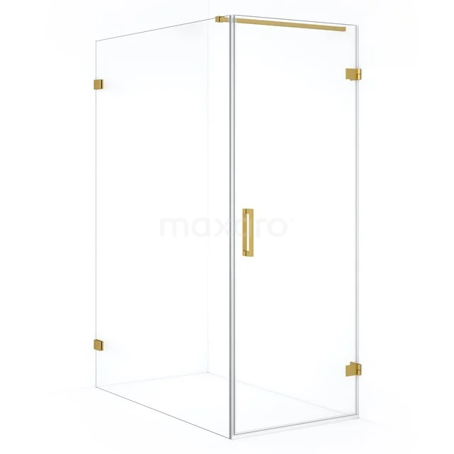 Diamond Douchecabine | 130x80 cm Goud Helder glas Draaideur Rechthoek CDA220813120GG