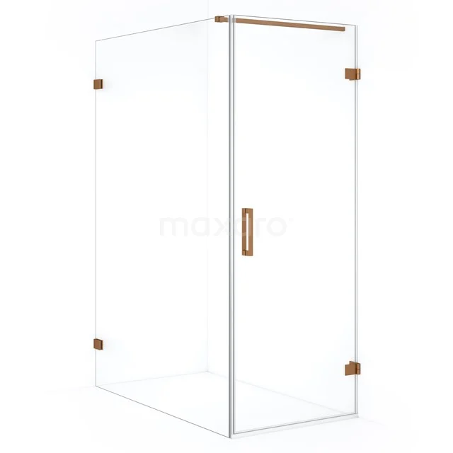 Diamond Shower enclosure | 130x70 cm Copper Clear glass Pivot door Rectangle CDA220713120KP