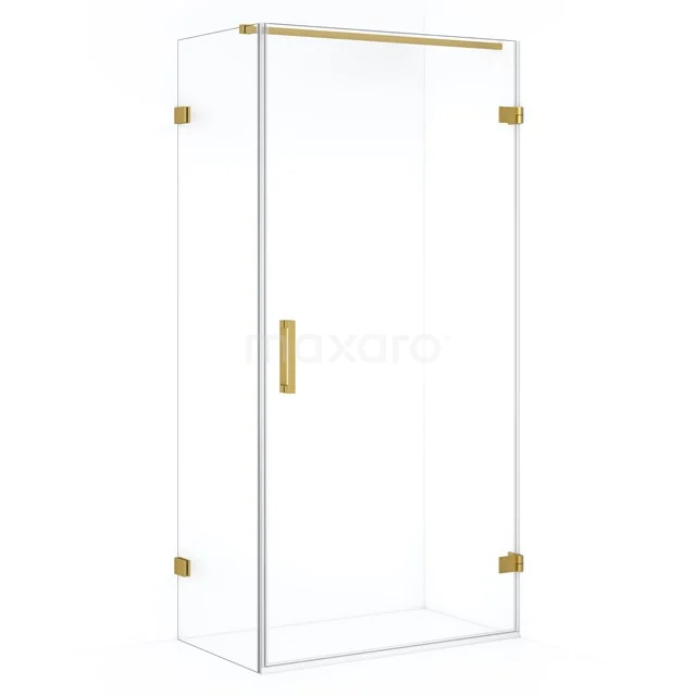 Diamond Douchecabine | 100x50 cm Goud Helder glas Draaideur Rechthoek CDA221005120GG