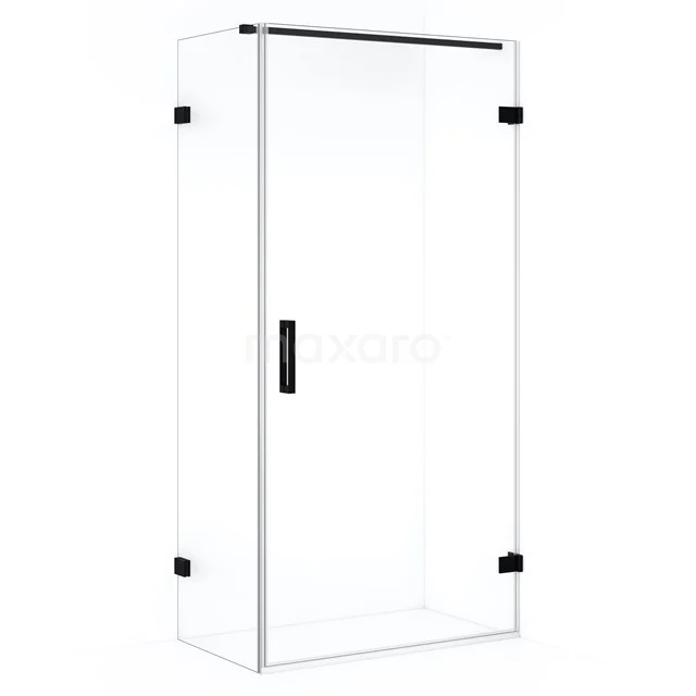 Diamond Shower enclosure | 90x50 cm Matte black Clear glass Pivot door Rectangle CDA220905120MB