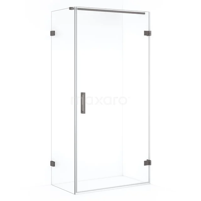 Diamond Douchecabine | 100x50 cm Zwart metaal Helder glas Draaideur Rechthoek CDA221005120ZM