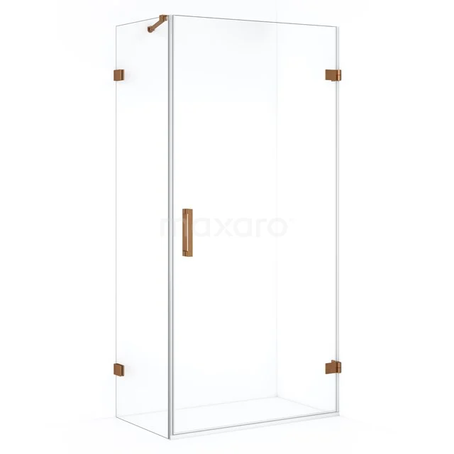 Diamond Shower enclosure | 90x50 cm Copper Clear glass Pivot door Rectangle CDA220905220KP