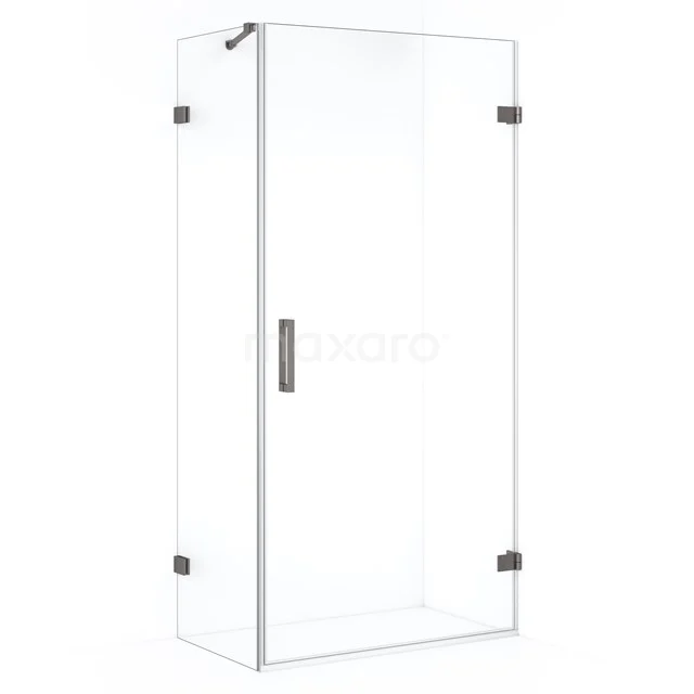 Shower enclosure crystal-clear rectangular, aluminium hinges, modern design, ideal for a sleek bathroom style.