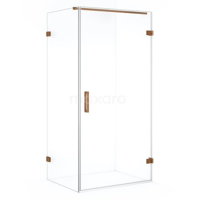 Diamond Douchecabine | 100x80 cm Koper Helder glas Draaideur Rechthoek CDA221008120KP