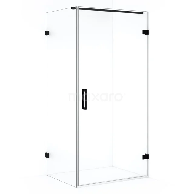 Diamond Shower enclosure | 90x80 cm Matte black Clear glass Pivot door Rectangle CDA220908120MB