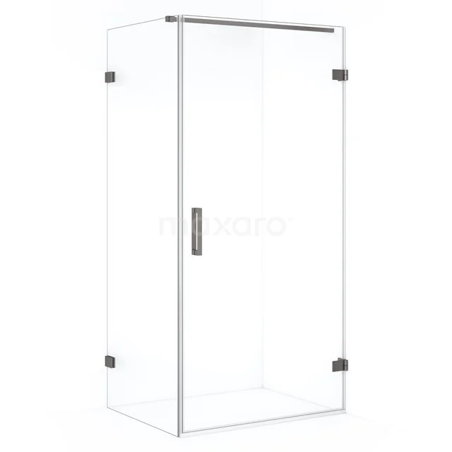 Diamond Douchecabine | 100x80 cm Zwart metaal Helder glas Draaideur Rechthoek CDA221008120ZM