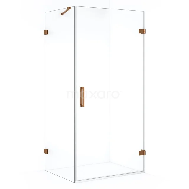 Diamond Douchecabine | 100x70 cm Koper Helder glas Draaideur Rechthoek CDA221007220KP