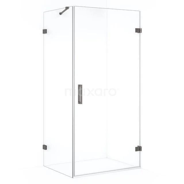 Diamond Shower enclosure | 90x70 cm Black metal Clear glass Pivot door Rectangle CDA220907220ZM