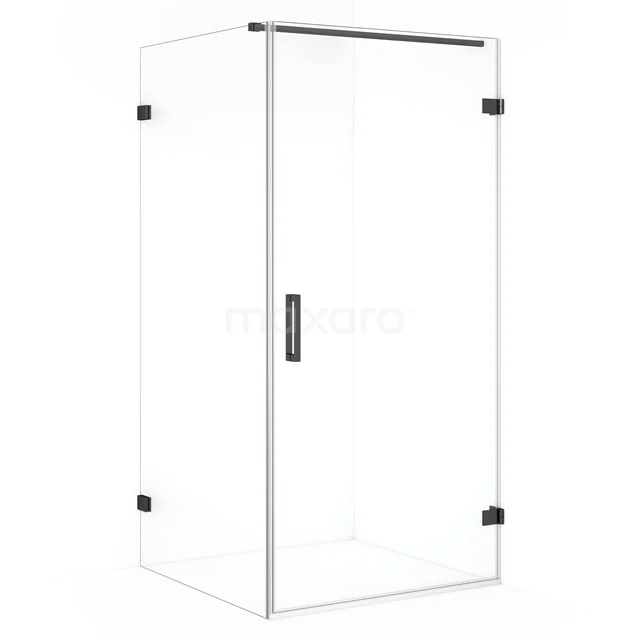 Diamond Douchecabine | 100x90 cm Zwart chroom Helder glas Draaideur Rechthoek CDA220910120BC