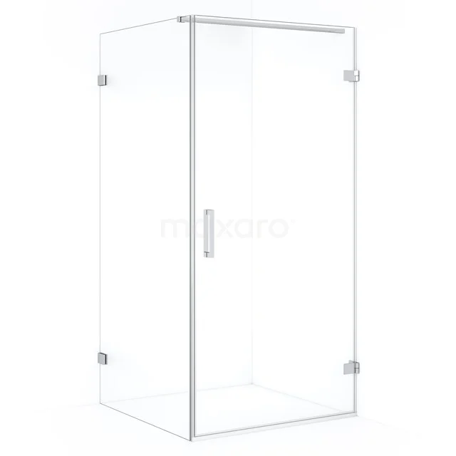 Glas Duschkabine mit schlankem Aluminium Profil, quadratischem Design und transparenten Wänden, ideal für moderne Bäder.