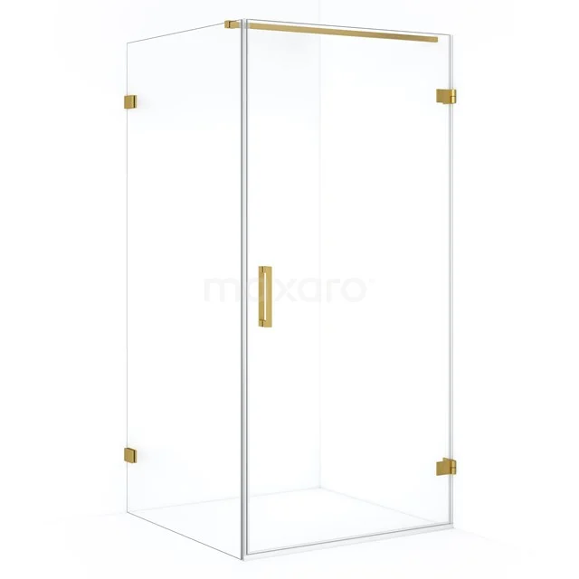 Diamond Douchecabine | 100x100 cm Goud Helder glas Draaideur Vierkant CDA221010120GG