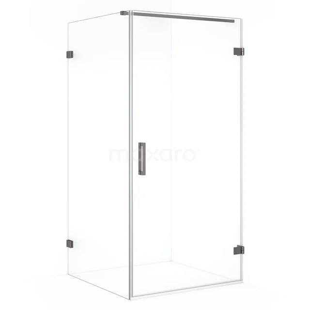 Glass shower enclosure with corner step, clear glass panels and chrome finishes, ideal for a modern bathroom style.