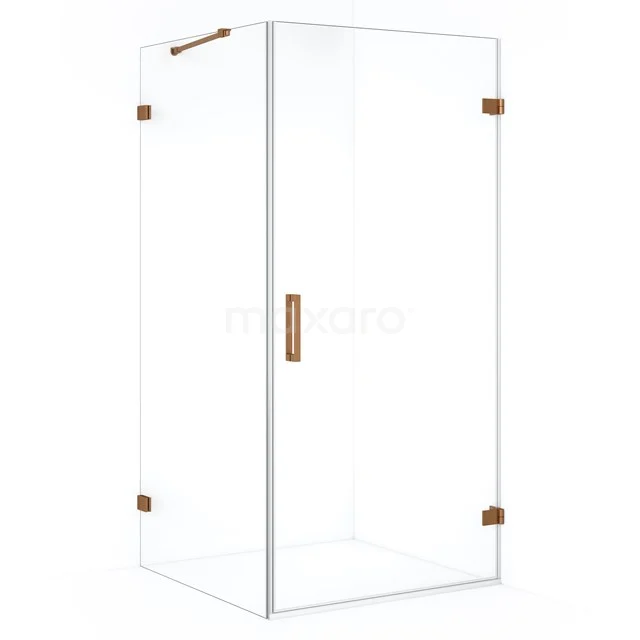 Diamond Douchecabine | 100x100 cm Koper Helder glas Draaideur Vierkant CDA221010220KP