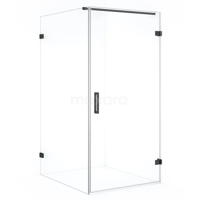 Diamond Douchecabine | 110x90 cm Zwart chroom Helder glas Draaideur Rechthoek CDA220911120BC