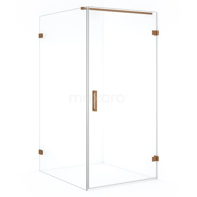 Diamond Douchecabine | 110x90 cm Koper Helder glas Draaideur Rechthoek CDA220911120KP