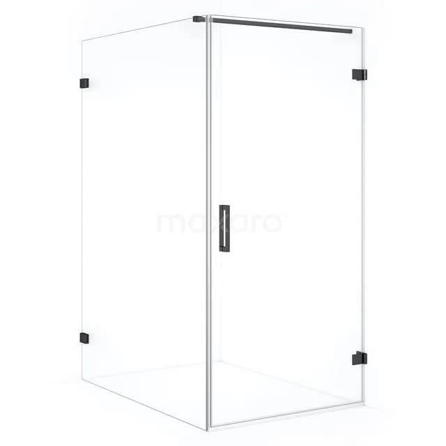 Diamond Shower enclosure | 130x90 cm Black chrome Clear glass Pivot door Rectangle CDA220913120BC