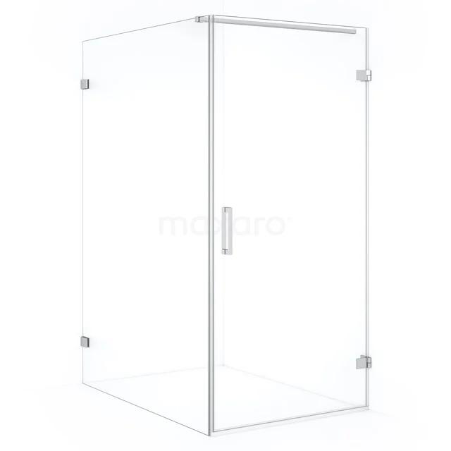 Diamond Shower cabin | 130x100 cm Chrome Clear glass Pivot door Rectangle CDA221013120C Glass shower enclosure with sleek design, clear glass doors and chrome hinges; ideal for a modern bathroom style.
