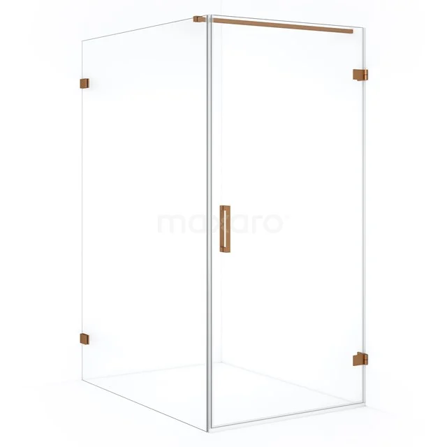 Diamond Douchecabine | 130x90 cm Koper Helder glas Draaideur Rechthoek CDA220913120KP